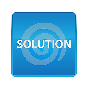 Solution shiny blue square button