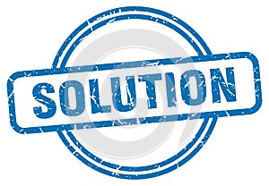 solution stamp. solution round grunge sign.