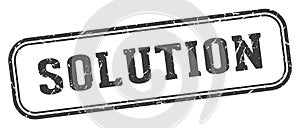 solution stamp. solution rectangular stamp on white background
