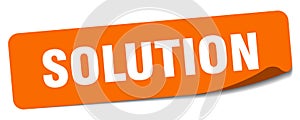solution sticker. solution label