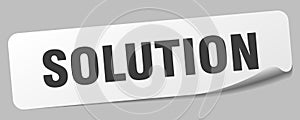 solution sticker. solution label