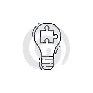 solution vector icon isolated on white background. Outline, thin line solution icon for website design and mobile, app development