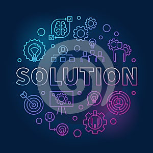 Solution vector round outline colored illustration