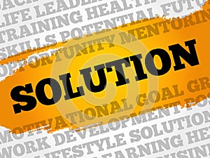 SOLUTION word cloud collage