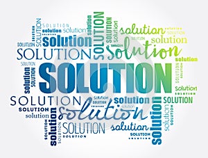 SOLUTION word cloud collage, business concept background