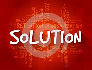 SOLUTION word cloud collage, business concept background