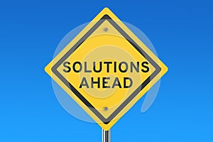 Solutions ahead road sign