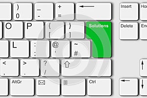 Solutions concept PC computer keyboard illustration