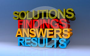 solutions findings answers results on blue