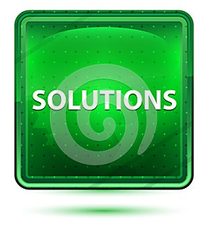 Solutions Neon Light Green Square Button