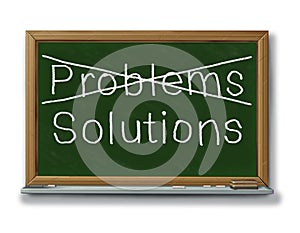 Solutions problems crossed out black board chalk i