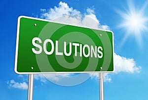 Solutions road sign