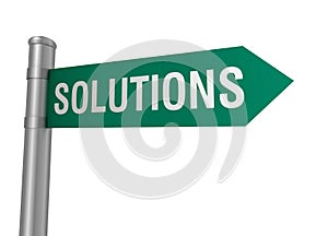 Solutions road sign