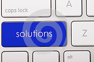 Solutions word on keyboard.