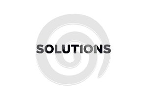 solutions wordmark logo design concept