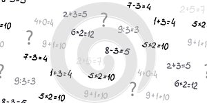 Solve mathematics examples seamless pattern