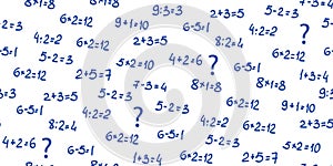 Solve mathematics examples seamless pattern