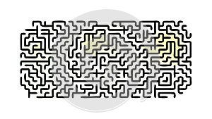 Solved Maze Path Labyrinth Solution, vector design Generative AI