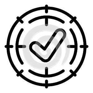 Solved problem icon, outline style