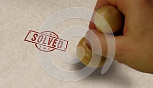 Solved stamp and hand stamping