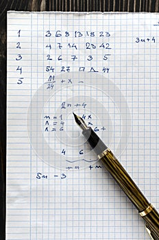 Solving a mathematical problem in a piece of paper