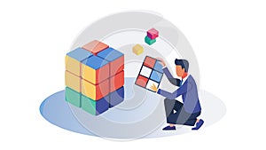Solving Puzzle Cube Logic Concept Vector, vector design Generative AI