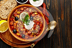 Solyanka - Russian traditional meat soup