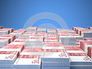 Som money. Som  banknotes. 20 KGS Kirghiz bills. 3d illustration