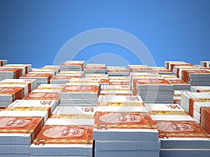 Som money. Som  banknotes. 50 KGS Kirghiz bills. 3d illustration