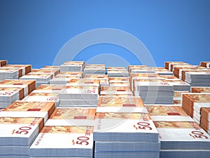 Som money. Som  banknotes. 50 KGS Kirghiz bills. 3d illustration