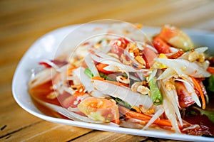 Som Tum - Spicy papaya salad Thai food