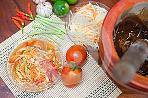 Som Tum spicy papaya salad Thai food