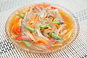 Som Tum spicy papaya salad Thai food,