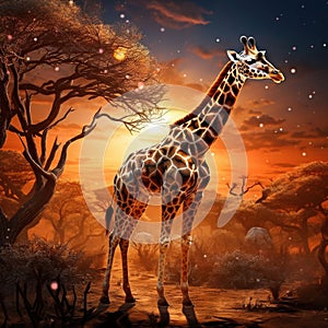 Somali Giraffe  Made With Generative AI illustration