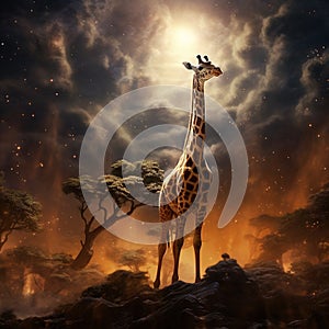 Somali Giraffe  Made With Generative AI illustration