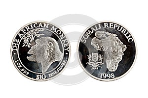 Somali Republic 10 dollar 1 oz silver coin 1998