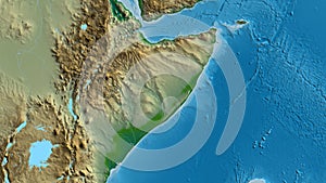 Somalia area. Physical map