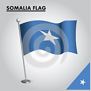SOMALIA flag National flag of SOMALIA on a pole