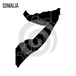 Somalia political map of administrative divisions