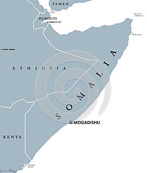 Somalia political map