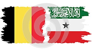 Somaliland and Belgium grunge flags connection vector