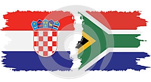 Somaliland and Croatia grunge flags connection vector