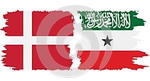 Somaliland and Denmark grunge flags connection vector