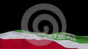 Somaliland fabric flag waving on the wind loop. Somaliland embroidery stiched cloth banner swaying on the breeze. Half-filled