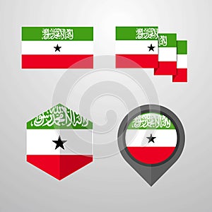 Somaliland flag design set vector