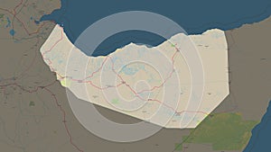 Somaliland highlighted. Topo German