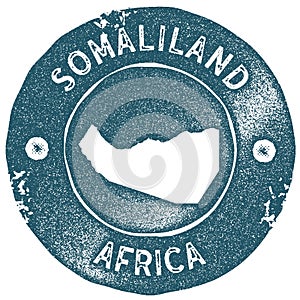 Somaliland map vintage stamp.