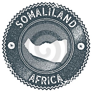 Somaliland map vintage stamp.