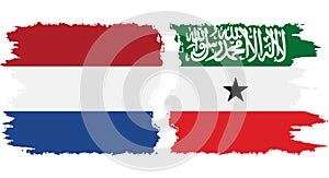 Somaliland and Netherlands grunge flags connection vector