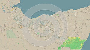 Somaliland outlined. Topo French